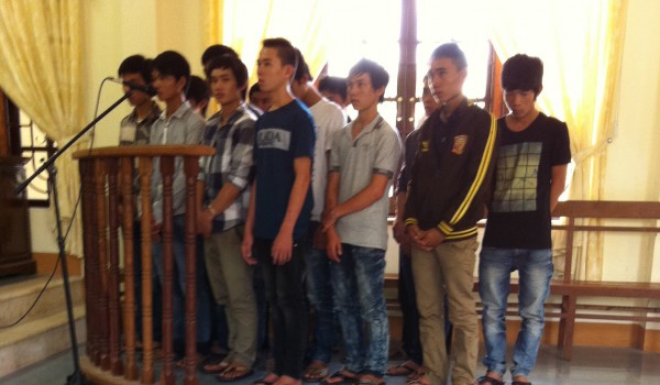 Các bị cáo tại phiên Tòa