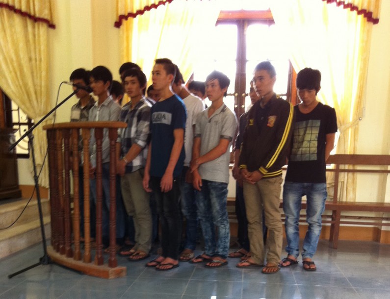 Các bị cáo tại phiên Tòa