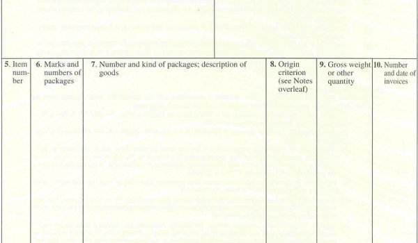 Mẫu chứng nhận xuất xứ mẫu A